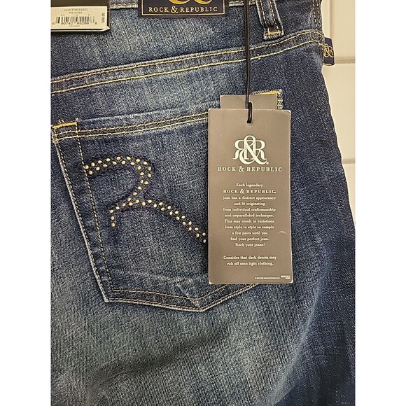 Rock & Republic  Women’s Size 8M Kasandra Jeans Bootcut Stretch Western Grunge - Picture 6 of 9